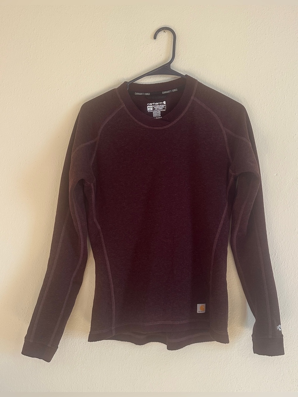 Carhartt Force Fleece Crewneck Maroon Shirt